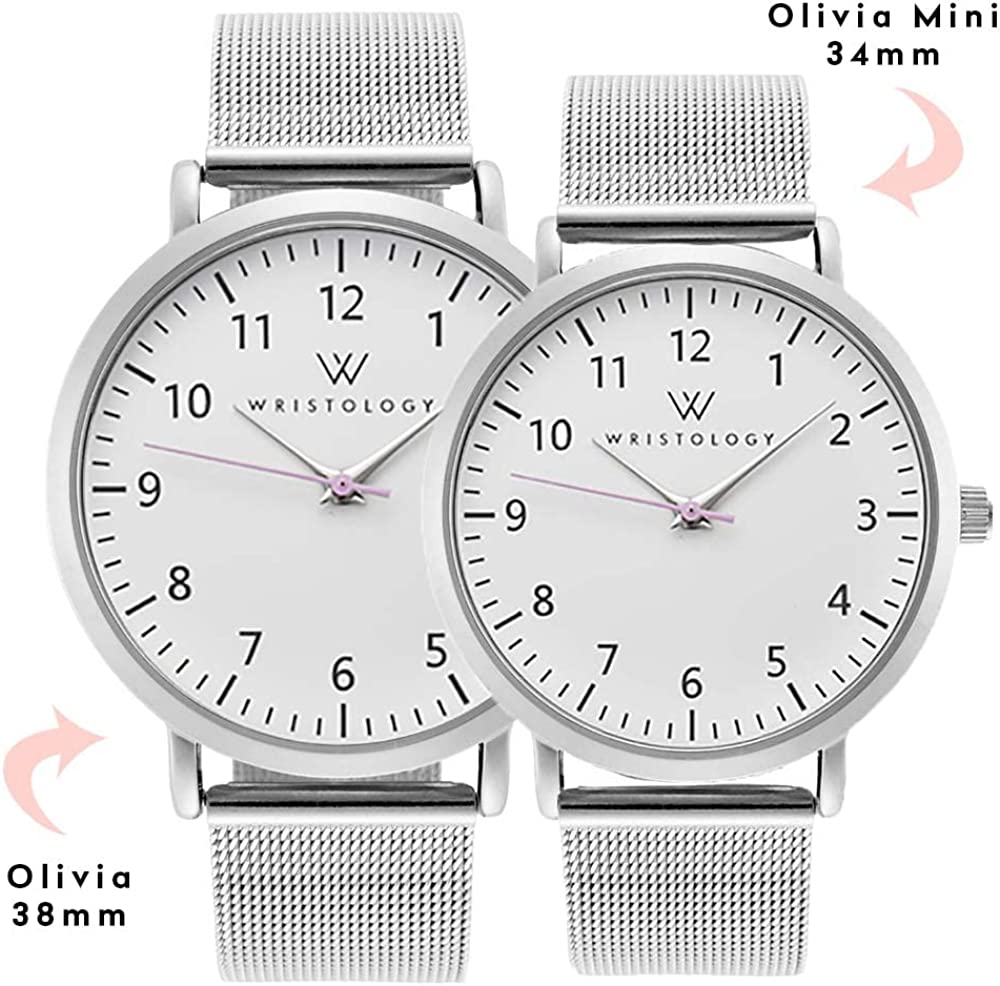 Wristology 19 Options - Maxi Numbers Watch, Silicone Band - Interchangeable Silicone Strap - Easy to Read Analog Face with Second Hand for Women, Men, Nurses, Teachers, Seniors, EMT Olivia - Image 3